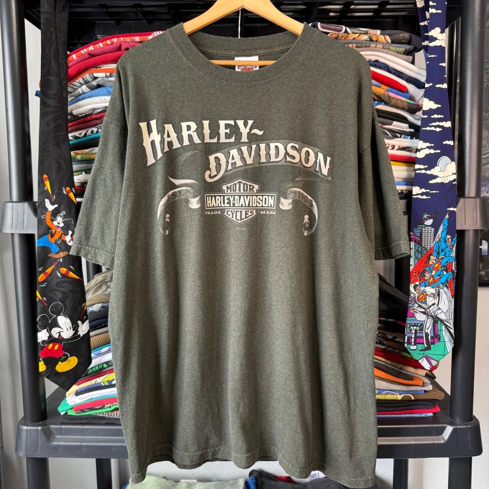 2000s Green Harley-Davidson Kokomo Indiana Graphic T-Shirt XL